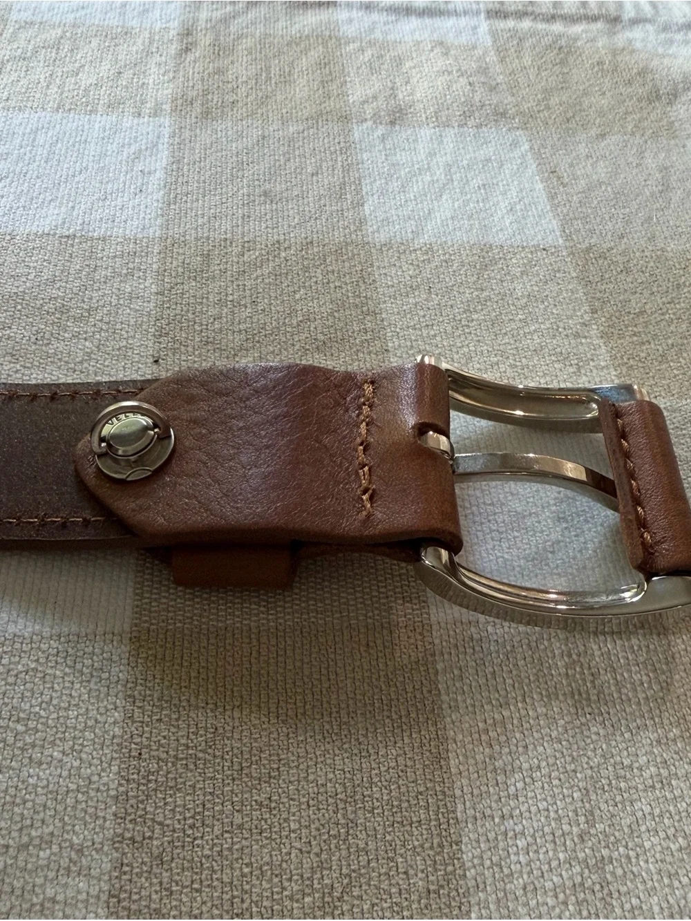 VELEZ Ladies Brown Leather Belt with Silver Eyelets Size M NWOT’s